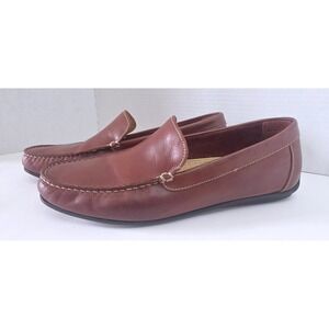 14th & Union Mens Brown Leather Driving Loafers Moc Toe Slip On Shoes 9.5 M